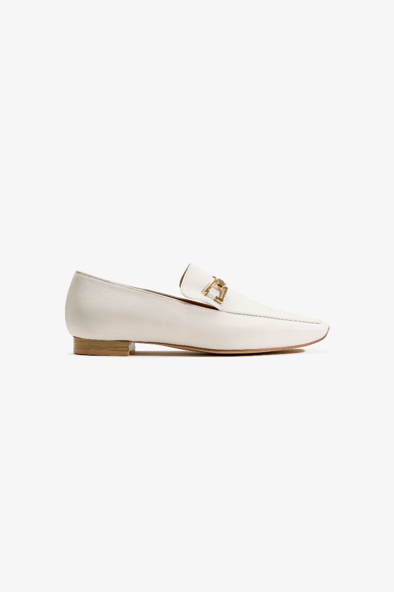 20mm Bronze Minimal Loafer Shoes (Off White)