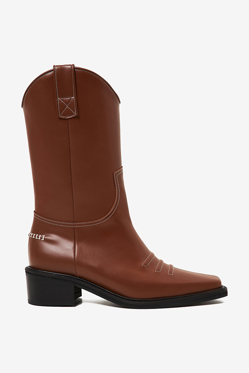 50mm Marfa Western Middle Boots (Brown)
