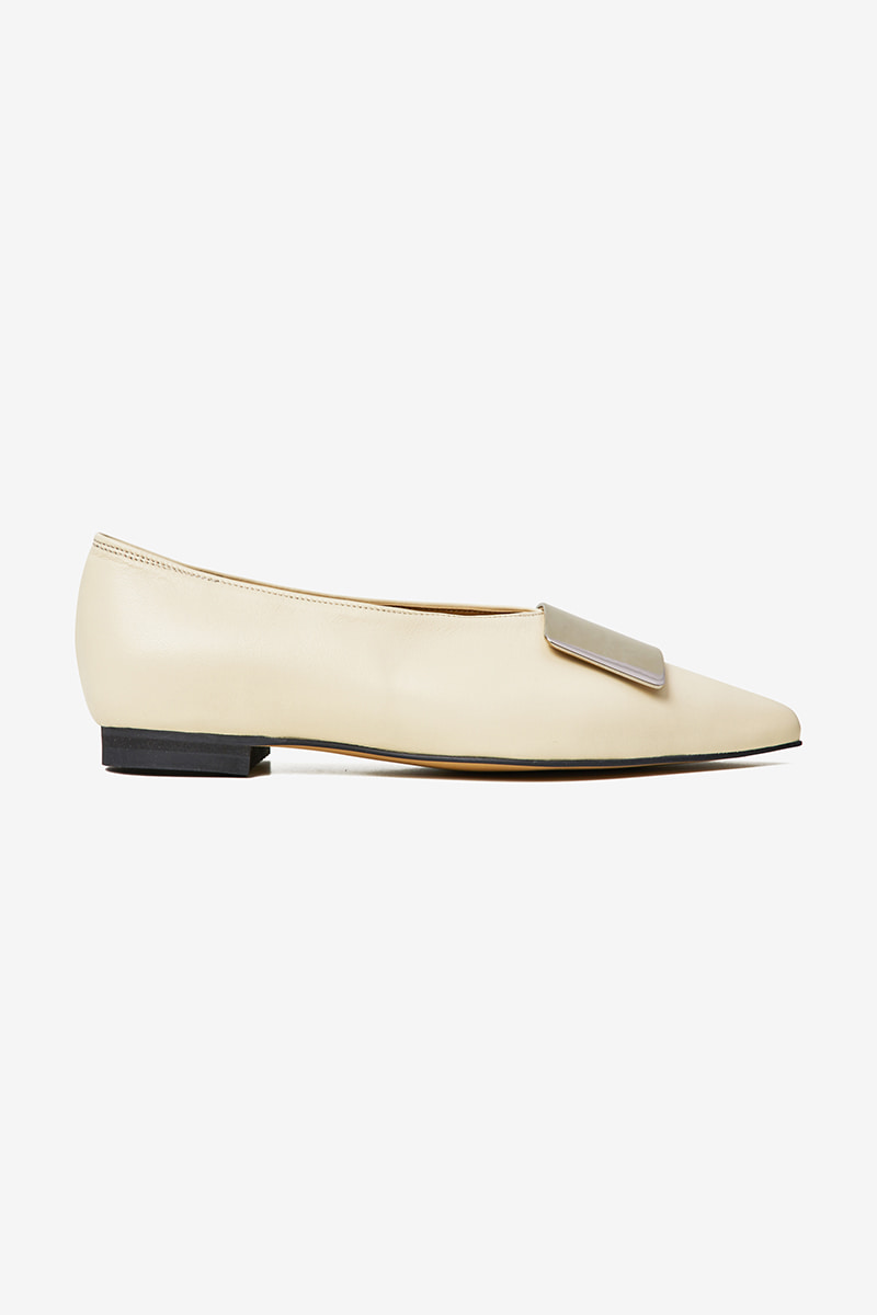 20mm Jodie Pointed Toe Flat (White)