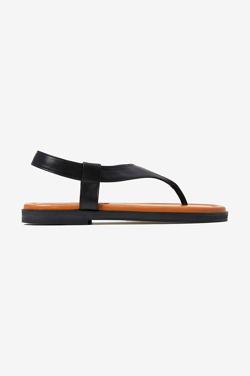 20mm Pacific Leather Flip-flop Sandal (Black)