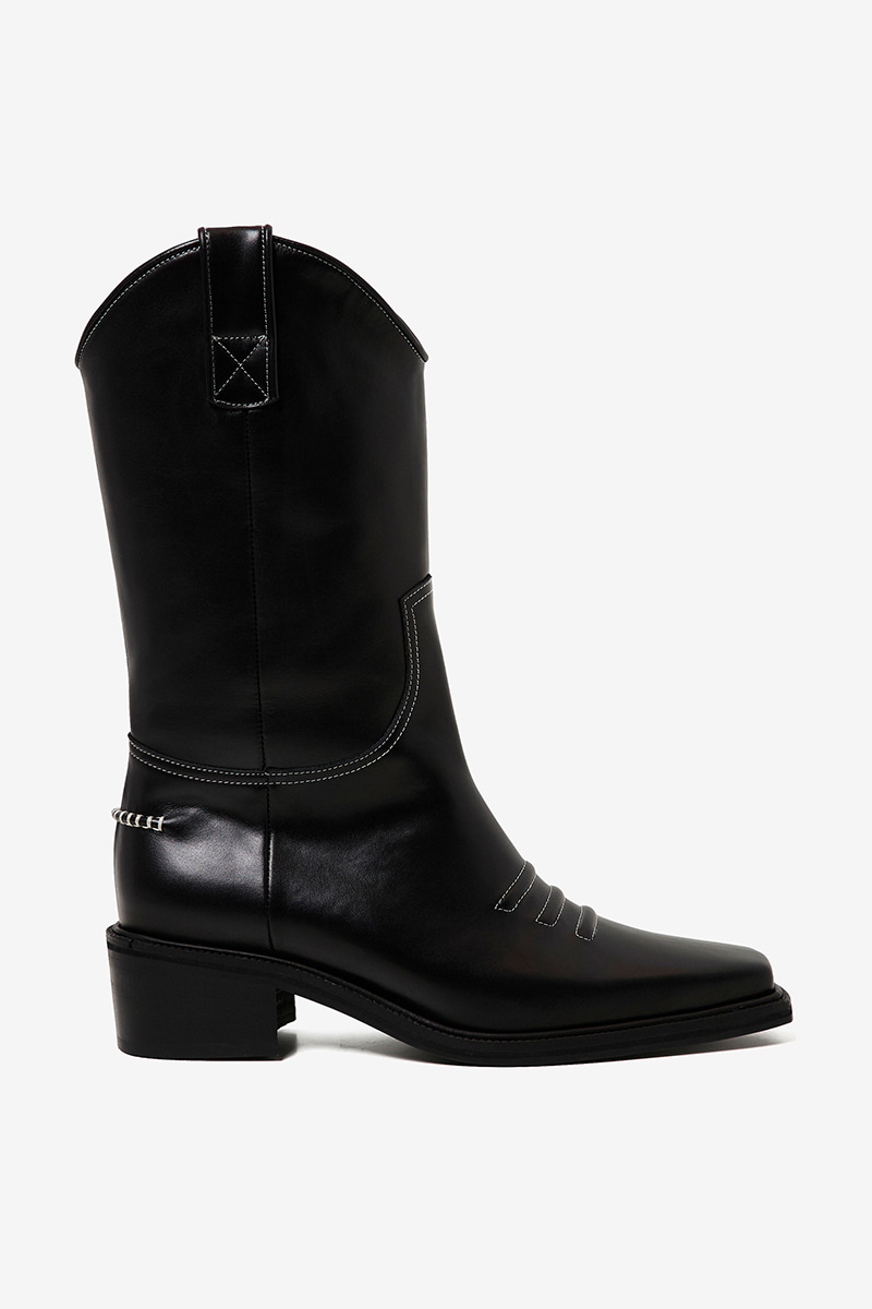 50mm Marfa Western Middle Boots (Black)